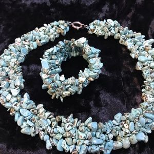 Turquoise Multi strand necklace and bracelet